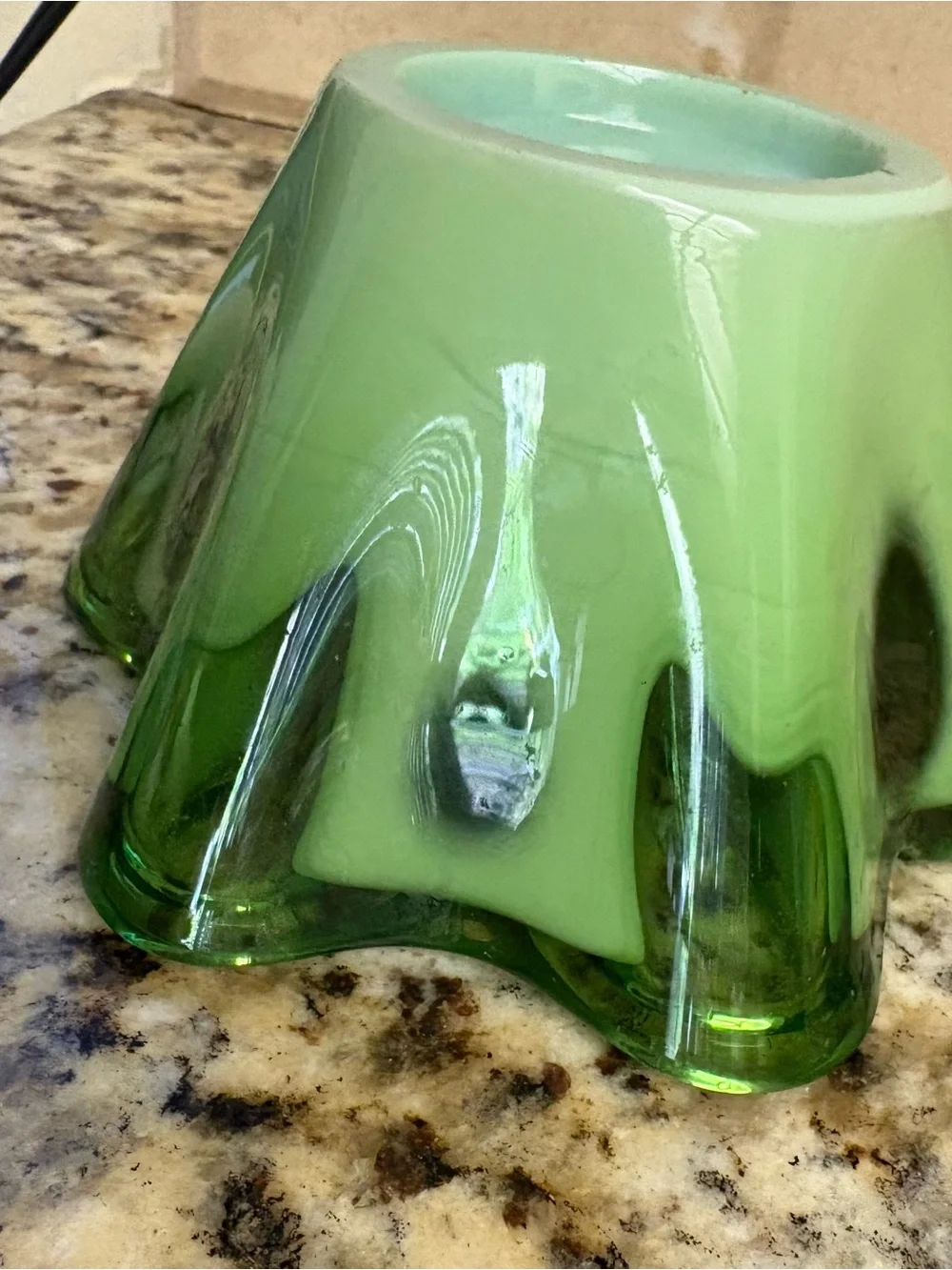Green Glass Decorative Bowl -